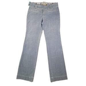 Old Navy Velour Wide Leg Trouser Pants Blue Size 4 Low Rise Y2K Retro GUC